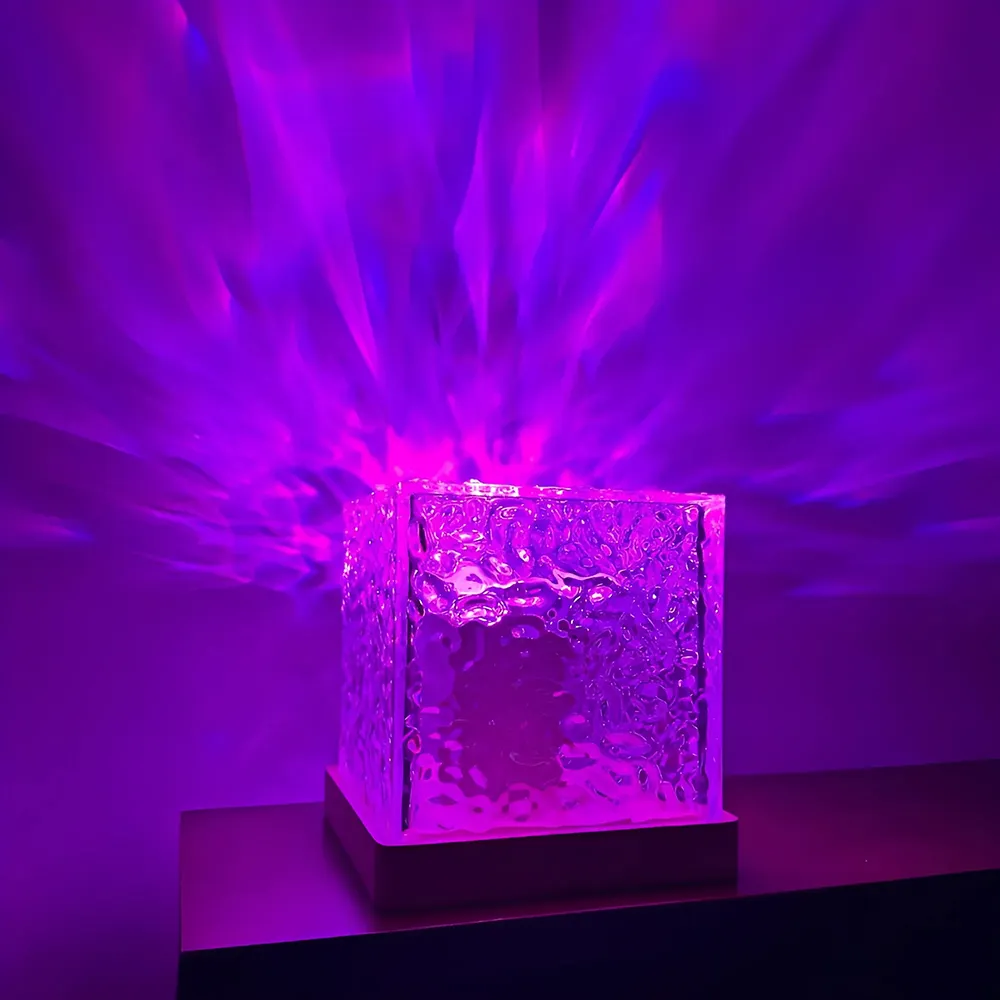 Northern Lights Ocean Wave Projector Light, 16 Colors RGB with Remote Control Rotating Flame Water Lamp