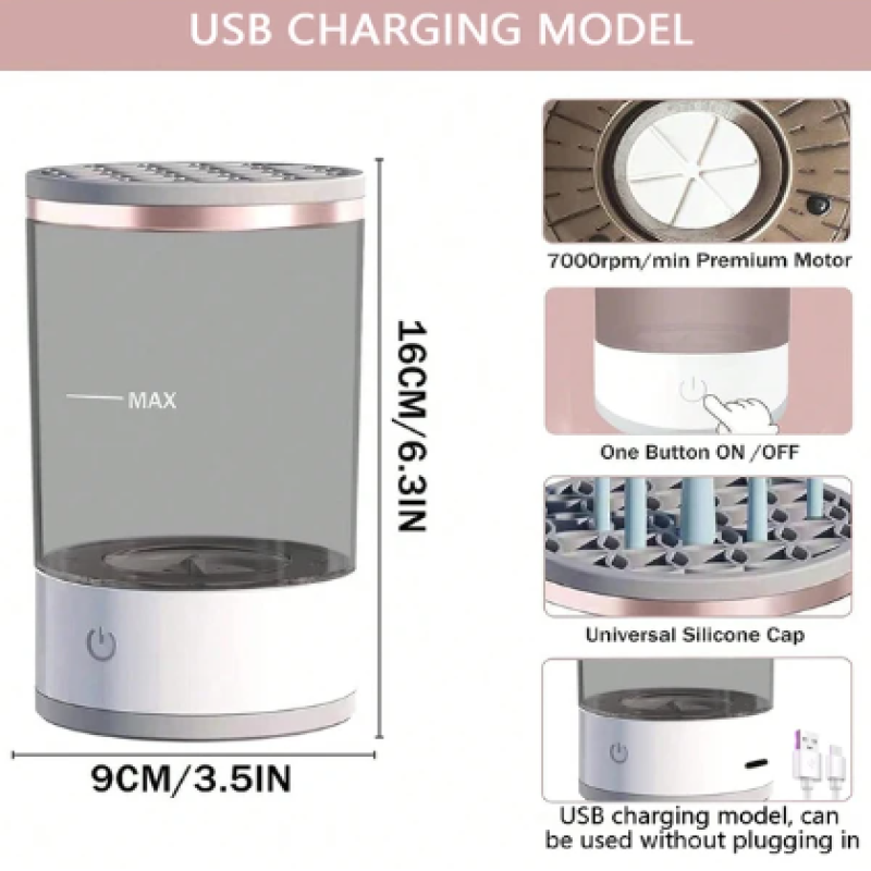 Automatic Makeup Brush Cleaning and Drying Stand