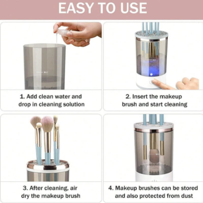 Automatic Makeup Brush Cleaning and Drying Stand