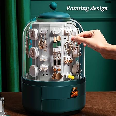 Jewellery Box Portable 360° Spin Travel Jewelry Storage Case