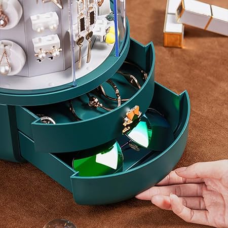 Jewellery Box Portable 360° Spin Travel Jewelry Storage Case