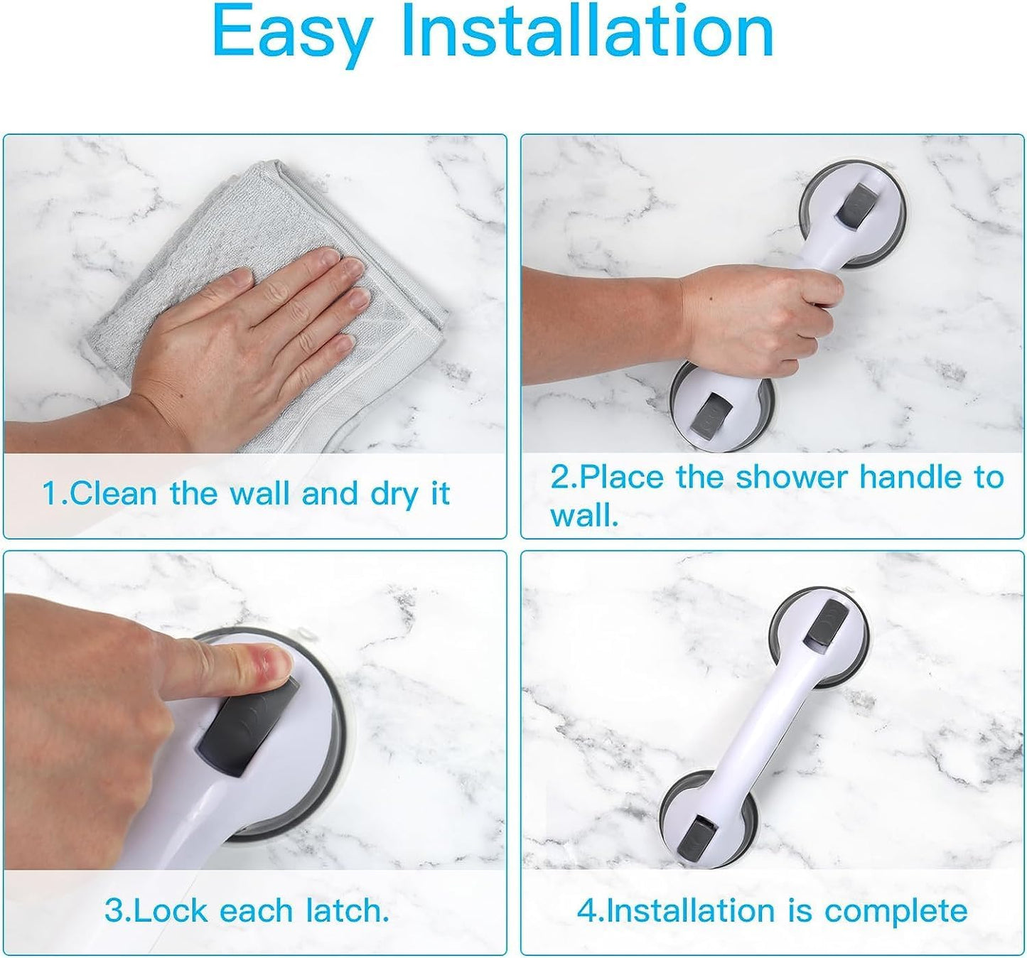 Bathroom Accessories Strong Vacuum Suction Cup Handle Anti Slip Support Helping Grap Bar For Elderly