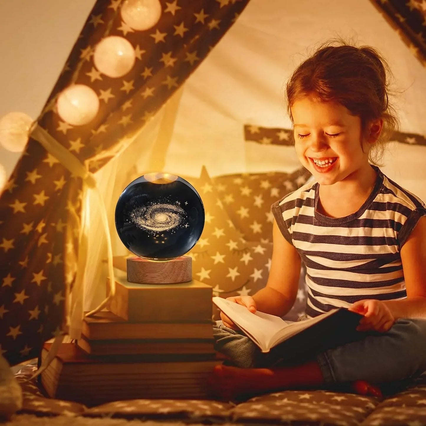 Glowing Planet 3D Crystal Ball Lamp