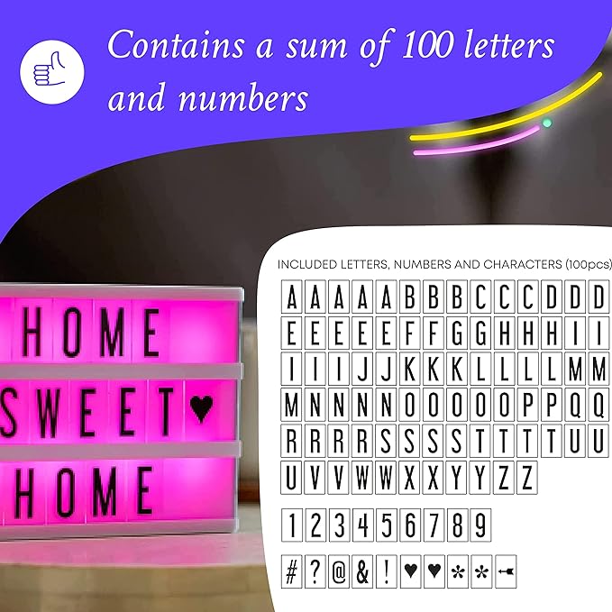 Cinematic LED Letters Light Box Large Size