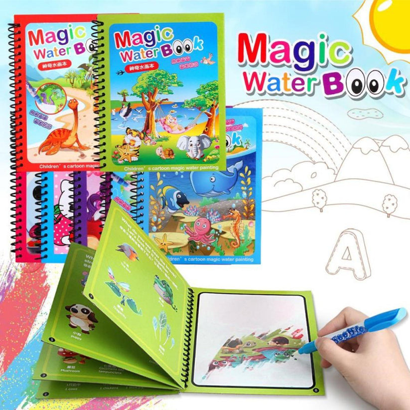 Magic Water Drawing Coloring Book Reusable