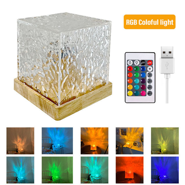 Northern Lights Ocean Wave Projector Light, 16 Colors RGB with Remote Control Rotating Flame Water Lamp