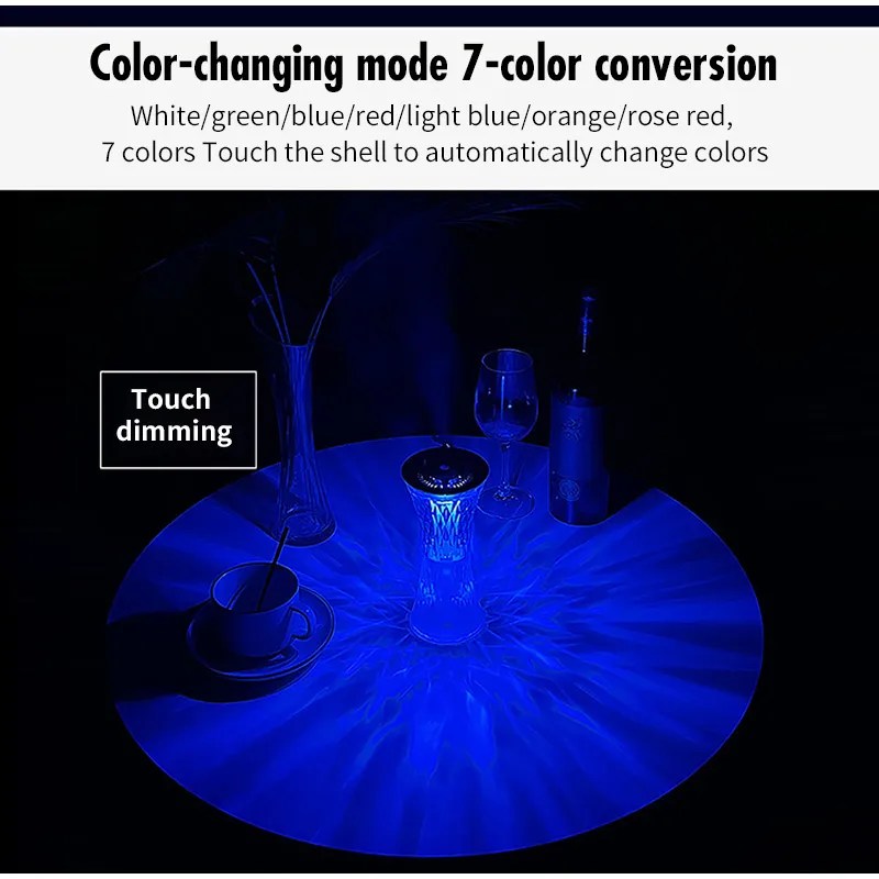Humidifier Crystal Lamp 7 Colors USB atmosphere Light