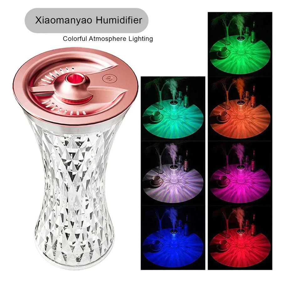 Humidifier Crystal Lamp 7 Colors USB atmosphere Light