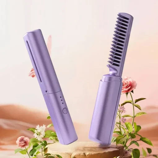 Hair Straightener Rechargeable Cordless Travel Comb - 2025 Latest Hairdressing Comb