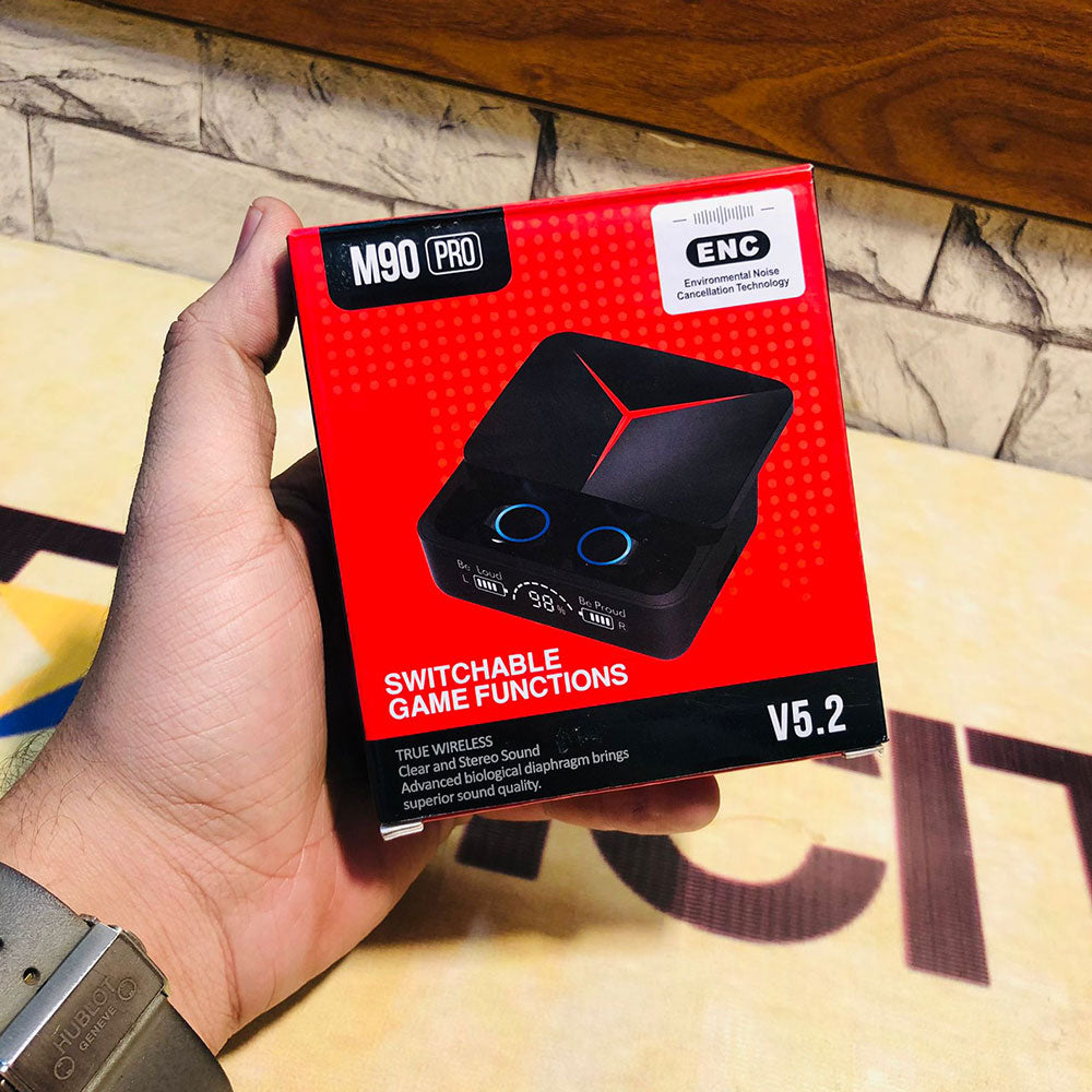 M90 PRO Earbuds TWS Bluetooth 5.3 ENC & Power Bank 1200 mAh Sports Waterproof Headsets