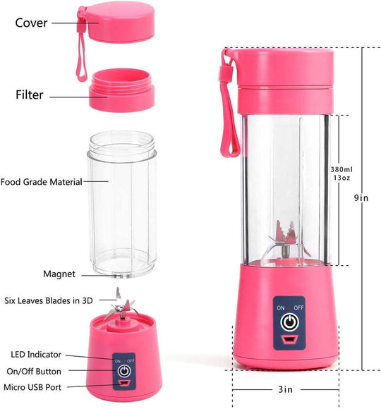 Portable Rechargeable 6 Blades Juicer Blender Machine