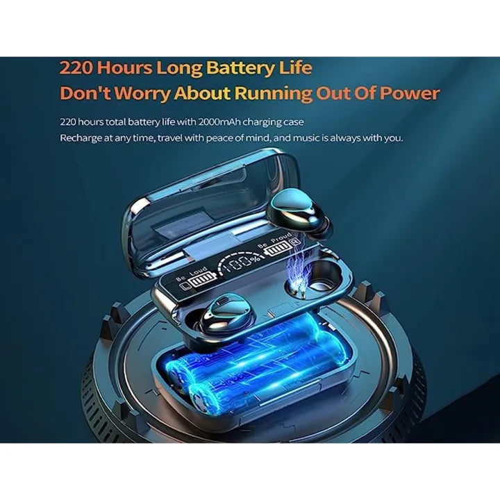 Black M10 TWS Bluetooth 5.1 Earphone Charging Box Wireless Earbuds