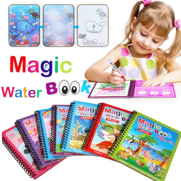 Magic Water Drawing Coloring Book Reusable