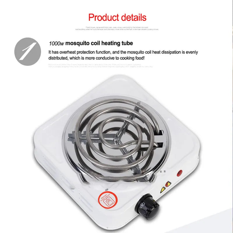 Electric Stove Hot Plate Heat Up In Just 2 Mins 1000W Charcoal Burner