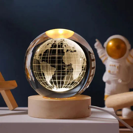 Glowing Planet 3D Crystal Ball Lamp