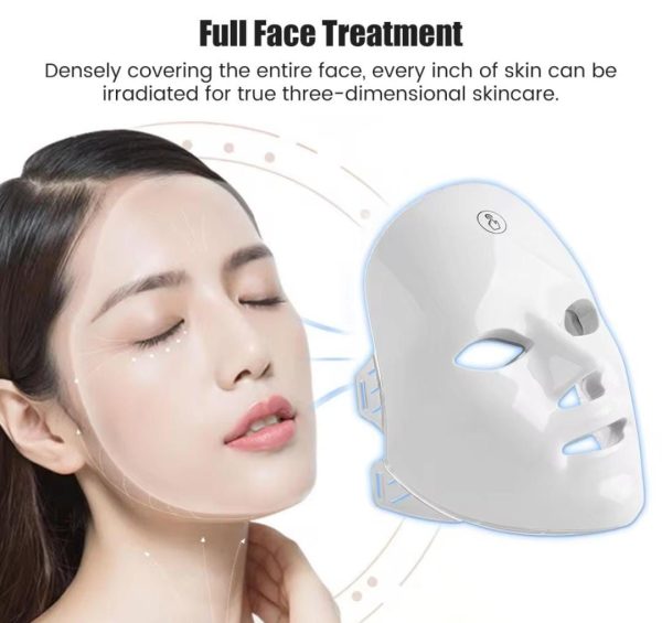 Led Facial Mask Rechargeable Facial Led Mask 7 Colors Led Photon Therapy Beauty Mask Skin Rejuvenation Home Face Lifting Whitening Beauty Device