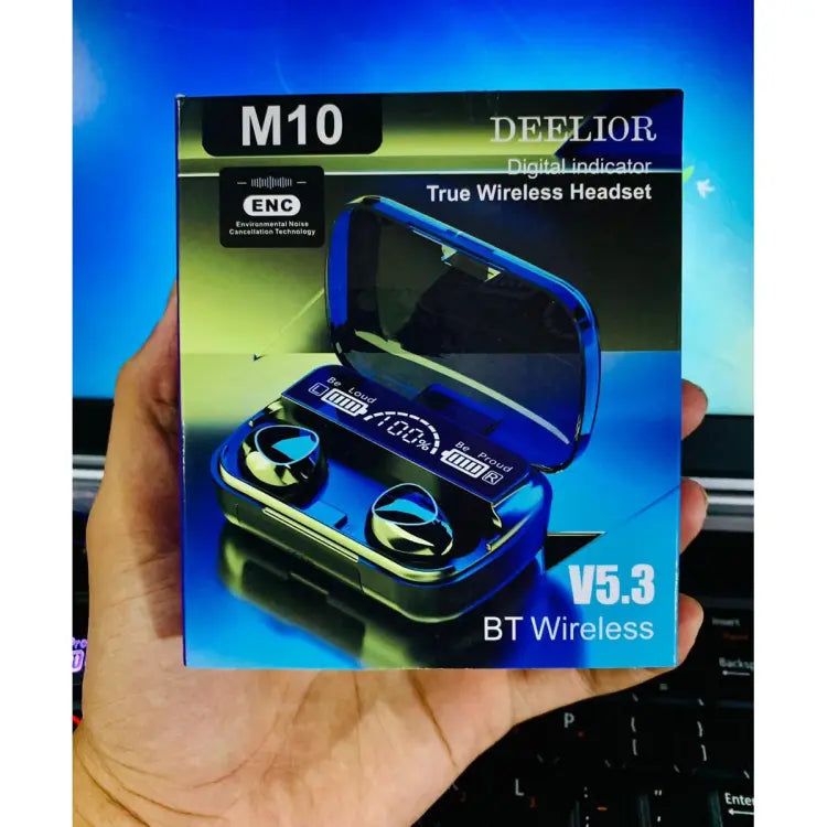Black M10 TWS Bluetooth 5.1 Earphone Charging Box Wireless Earbuds