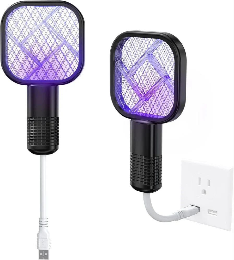 "Mini USB Electric Mosquito Swatter – UV Light Bug Zapper Racket with Spark Discharge, Easy to Use Insect Killer