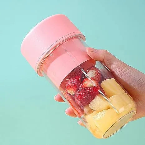 HS-08 Rechargeable Juicer Blender 6 Rotating Blades with Straw