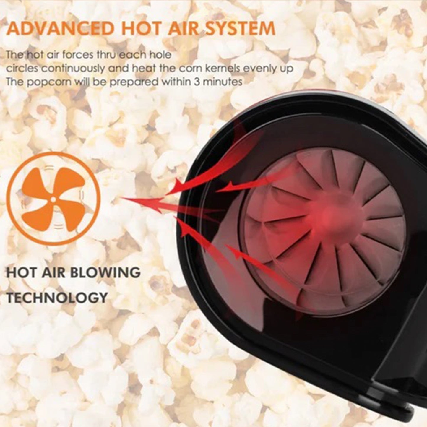 Portable Hot Popcorn Machine - Automatic Popcorn Maker