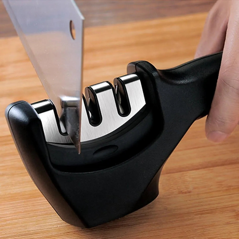 Premium Manual Knife Sharpener – 4-in-1 Kitchen Blade & Scissor Sharpening Tool