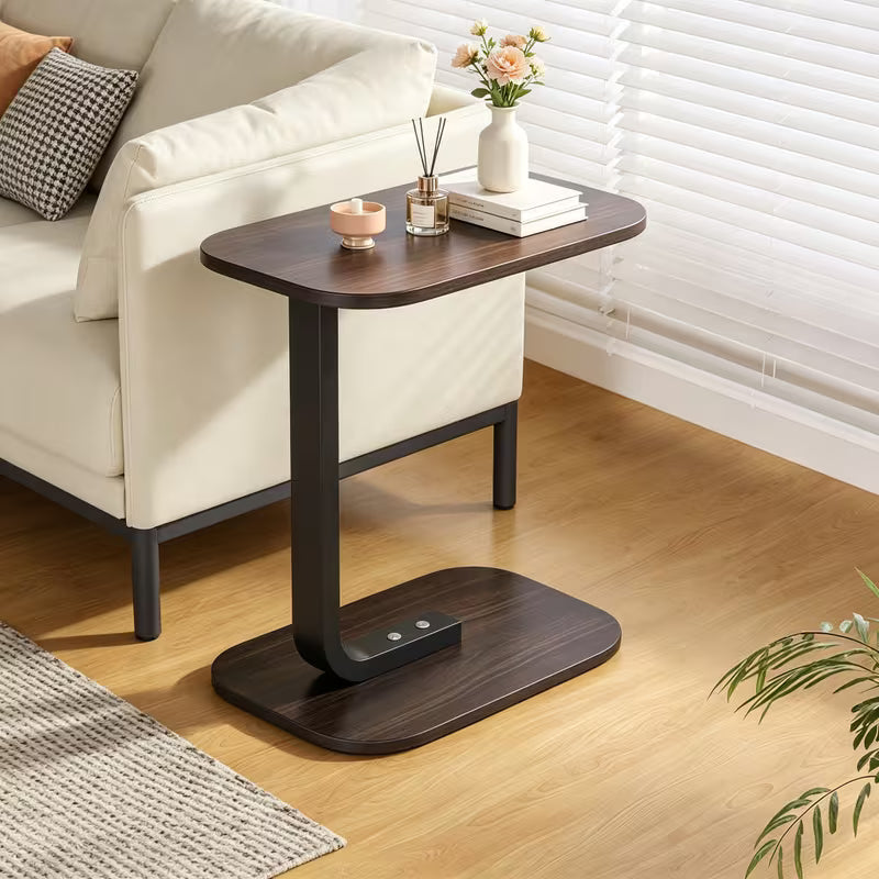 Multifunctional Wooden C-Shaped Sofa Side Table, Laptop Table, Living Room Square Desk New Arrival 2026