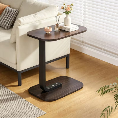 Multifunctional Wooden C-Shaped Sofa Side Table, Laptop Table, Living Room Square Desk New Arrival 2026