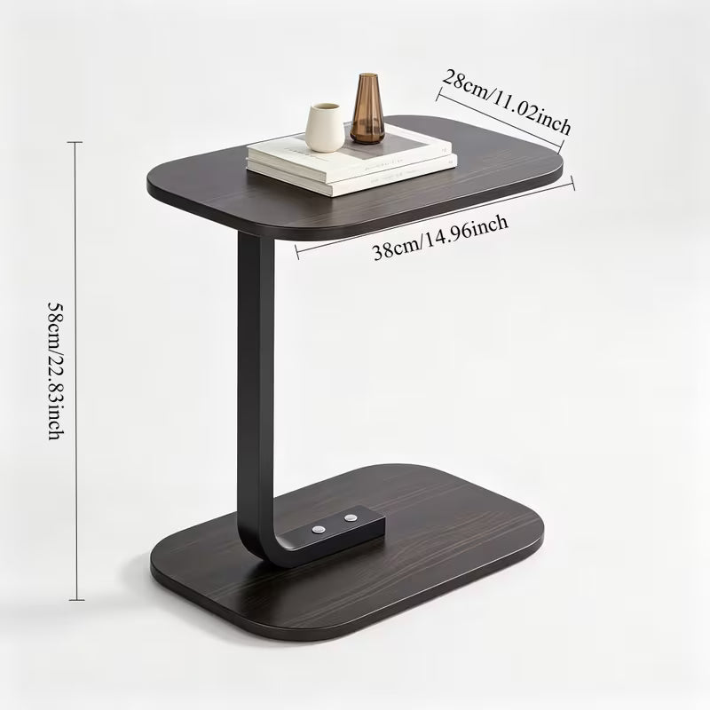 Multifunctional Wooden C-Shaped Sofa Side Table, Laptop Table, Living Room Square Desk New Arrival 2026