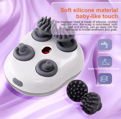 Smart Scalp Cleaner & Massager, Easy Massage to Soothe the Scalp, Deep Vibration Brush for Hair Wash, Relaxation, Rechargeable and Easy to Clean