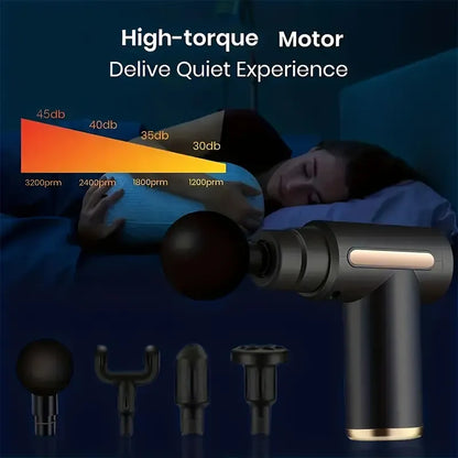 Portable Electric Massage Gun, 6 Speeds with 4 Massage Heads for Body Pain Relief & Relaxation