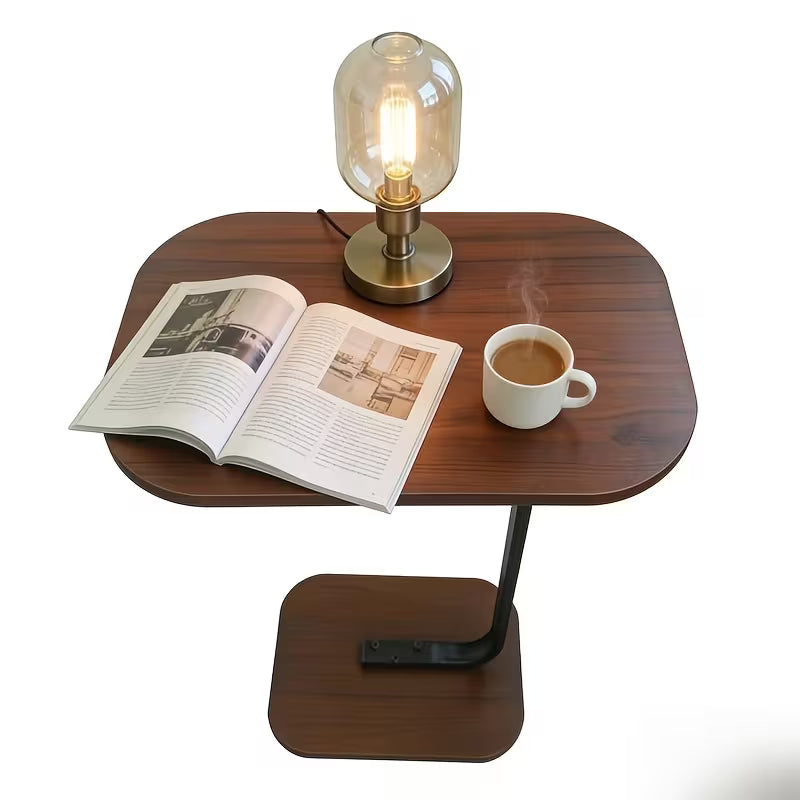 Multifunctional Wooden C-Shaped Sofa Side Table, Laptop Table, Living Room Square Desk New Arrival 2026