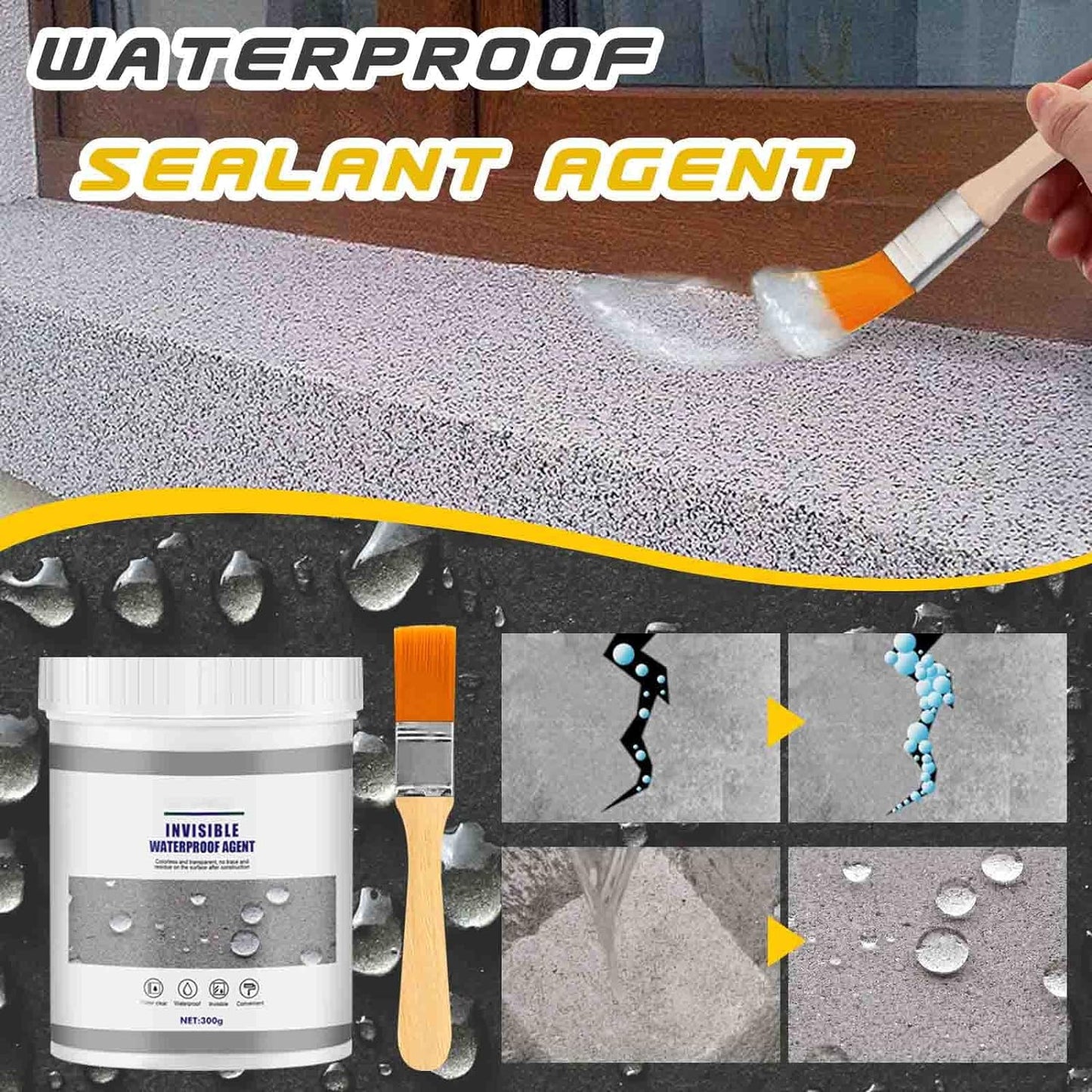 Waterproof Anti-Leakage Agent Instant Water Tight With Free Brush - Imported Quality
