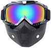 Clear Detachable Anti-Fog Riding Essential Motorcycle Helmet Riding Goggles Glasses With Removable Face Mask