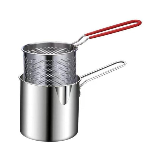 Multipurpose Stainless Steel 304 Deep Fryer Pot with Strainer 1200 ML