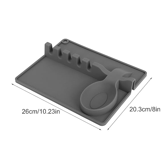 Spoon Rest, Gray Cooking Tool Organizer Fixed Anti-Scald Kitchen Utensil Rest for Kitchen