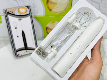 USB Rechargeable 3 in 1 Coffee Frother & Egg Beater Perfect for Lattes, Shakes, & More
