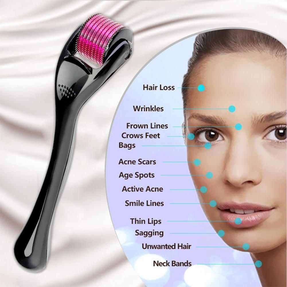 Generic - Titanium Microneedle Derma Roller Black/Pink
