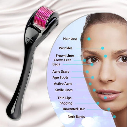 Generic - Titanium Microneedle Derma Roller Black/Pink