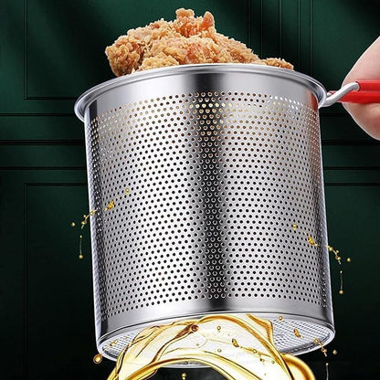 Multipurpose Stainless Steel 304 Deep Fryer Pot with Strainer 1200 ML