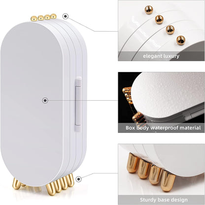 Unique & Multi Storage 4 Doors Earring Holder Stand with Mirror