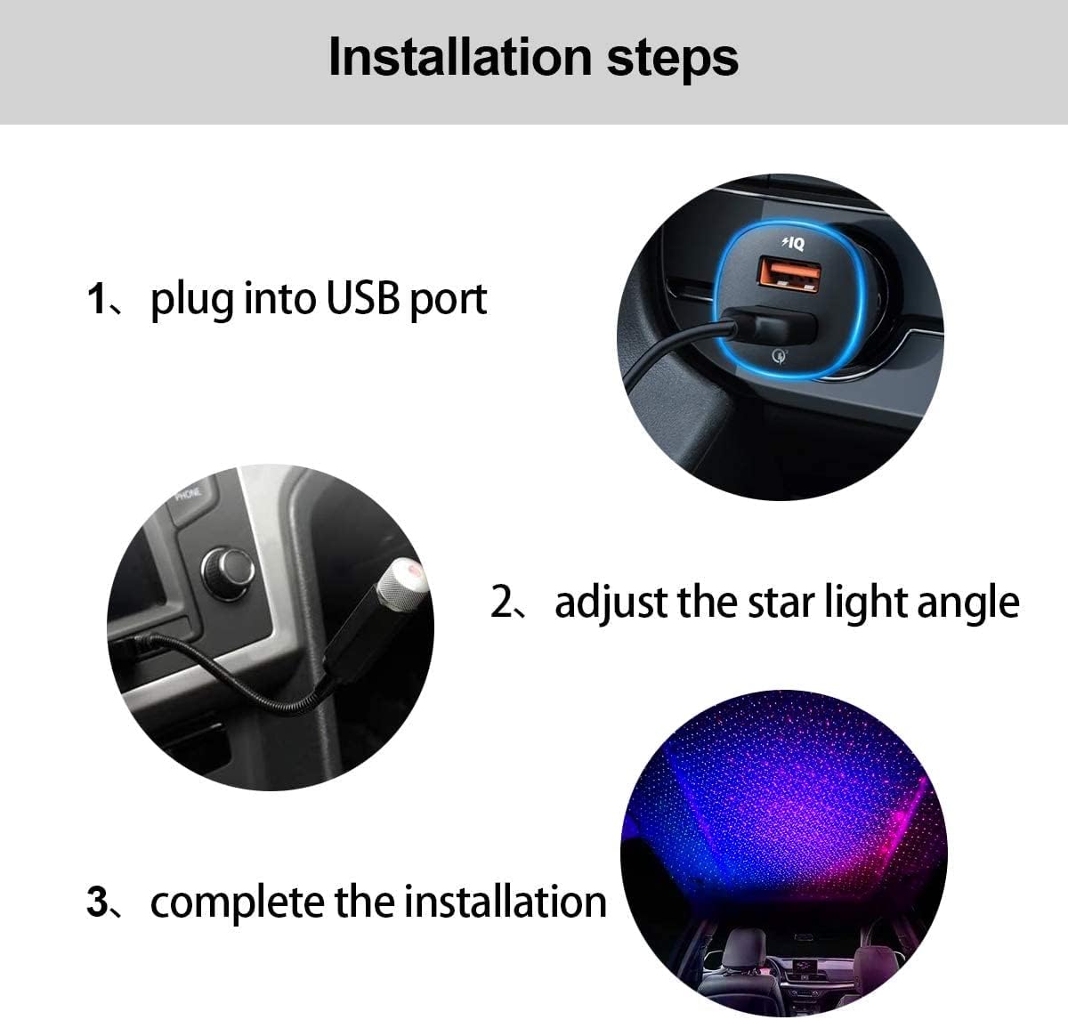 LATTCURE LED Light, Car USB Plug-and-Play