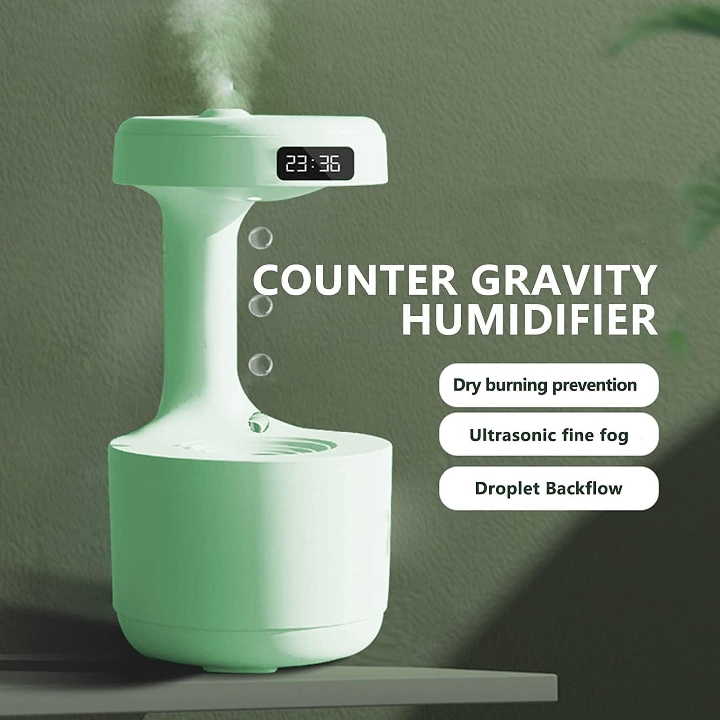 Anti-Gravity Humidifier With Clock