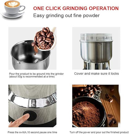 RAF Electric Grinder 300 Watt Stainless Steel 4 Blades & 2 Sizes