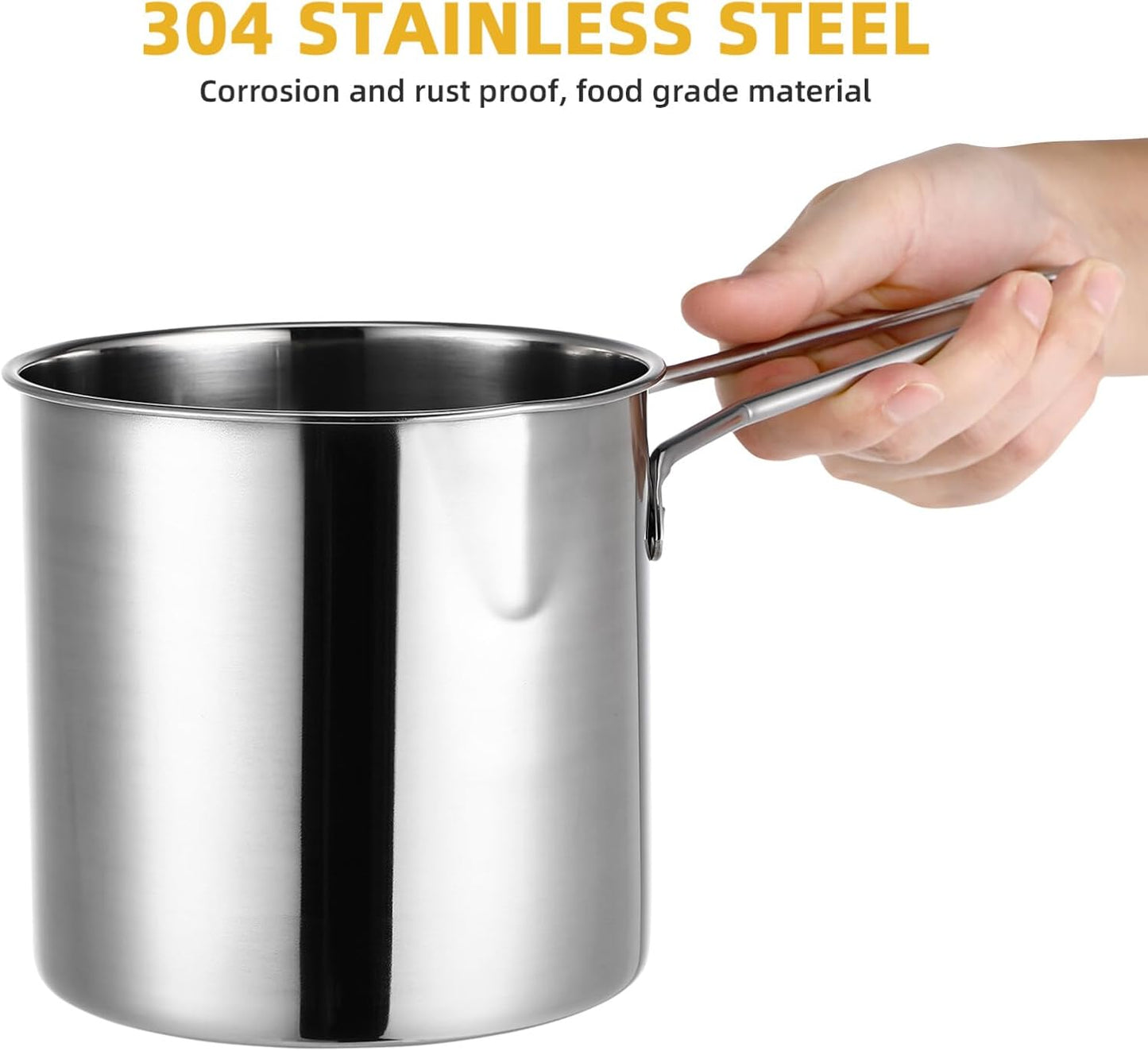 Multipurpose Stainless Steel 304 Deep Fryer Pot with Strainer 1200 ML