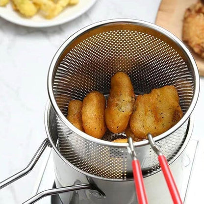 Multipurpose Stainless Steel 304 Deep Fryer Pot with Strainer 1200 ML