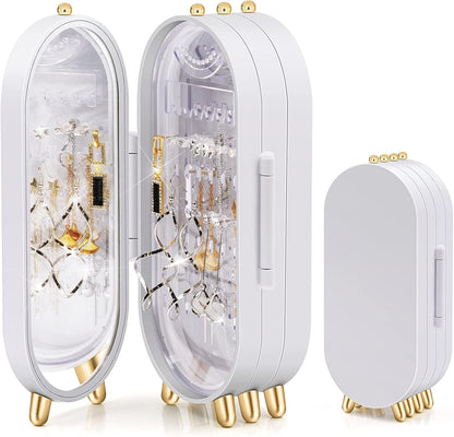 Unique & Multi Storage 4 Doors Earring Holder Stand with Mirror