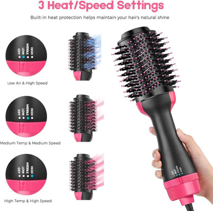 One Step Professional 4 in 1 Curler Hair Straightener Hairdryer with Comb Hot Air Brush Styling Tool