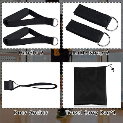 Resistance Exercise Legs Ankle Straps with Waterproof Carry Bag (Pack of 11)