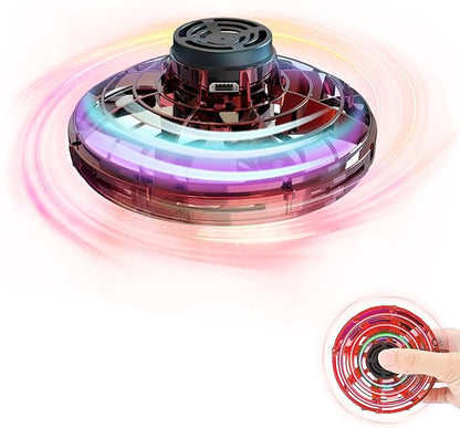 RC Flying Spinner Mini Drone, Fidget Spinner Gyro Flying Drone with LED Light