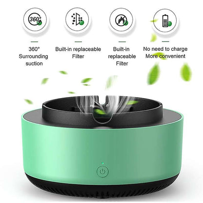 Self Extinguishing Ashtray Smokeless Ashtray With Air Purifier